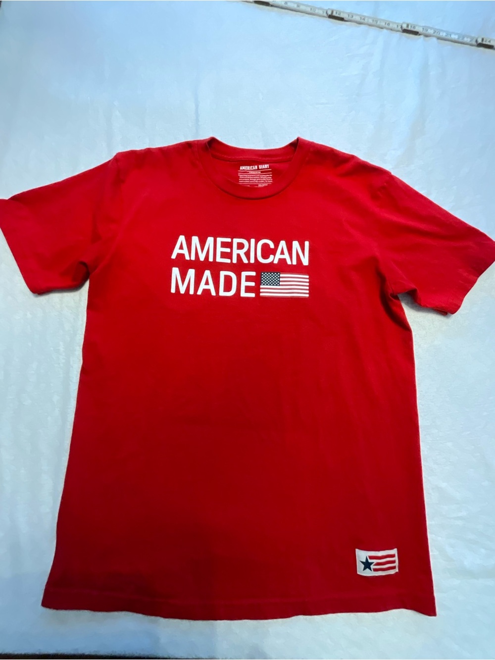 American Giant Red 'American Made' Graphic Tee